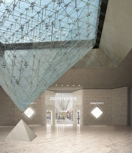 A entrada da nova Printemps no museu do Louvre (foto divulgação)