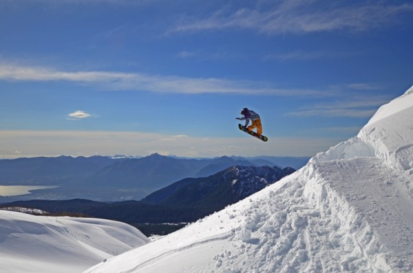 Snowboard em Pucón na sensacional imagem enviada pelo Jaime Bórquez