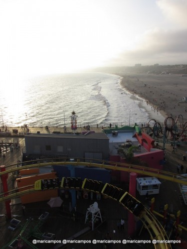 Fim de tarde em Santa Monica visto da roda gigante centenária